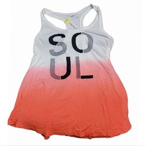 NWT! SOULCYCLE White/Coral Dip Dye Tank Top